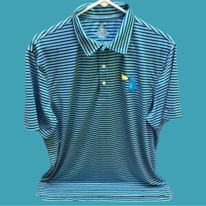 Chubbies Blue Striped Men's Polo Shirt size M